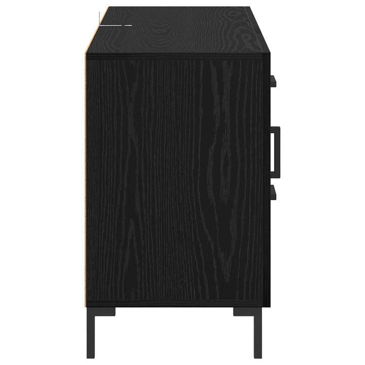 Sideboard med skuffe Sort eg 100 x 36 x 60 cm Konstrueret træ