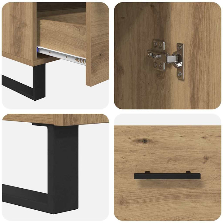 Highboard Artisan Egetræ 69,5 x 30 x 115 cm Konstrueret træ
