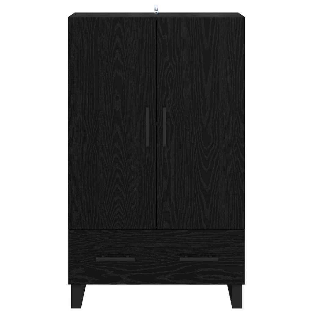 Highboard med skuffe Sort eg 69,5 x 30 x 115 cm Konstrueret træ