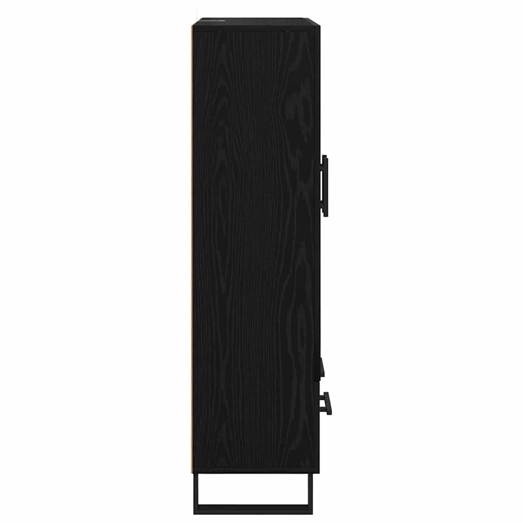 Highboard med skuffe Sort eg 69,5 x 30 x 115 cm Konstrueret træ