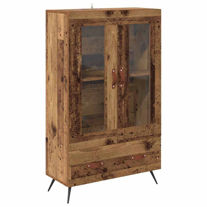 Highboard Gammelt træ 69,5 x 31 x 115 cm Ingeniørtræ og glas