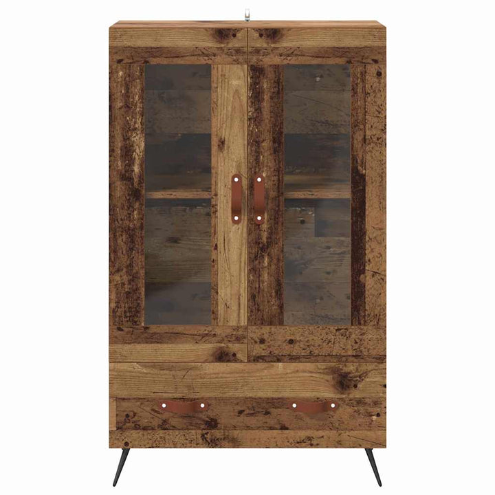 Highboard Gammelt træ 69,5 x 31 x 115 cm Ingeniørtræ og glas