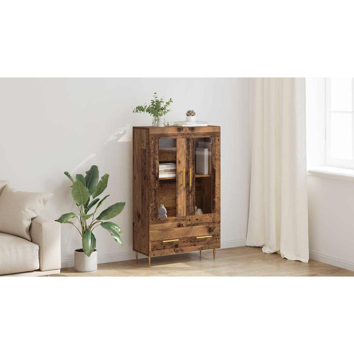Highboard Gammelt træ 69,5 x 31 x 115 cm Ingeniørtræ og glas