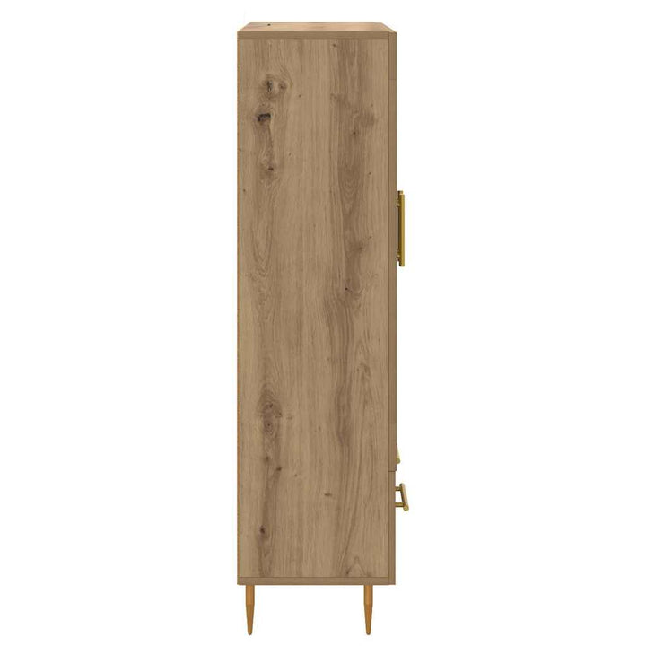 Highboard Artisan Egetræ 69,5 x 31 x 115 cm Ingeniørtræ og glas