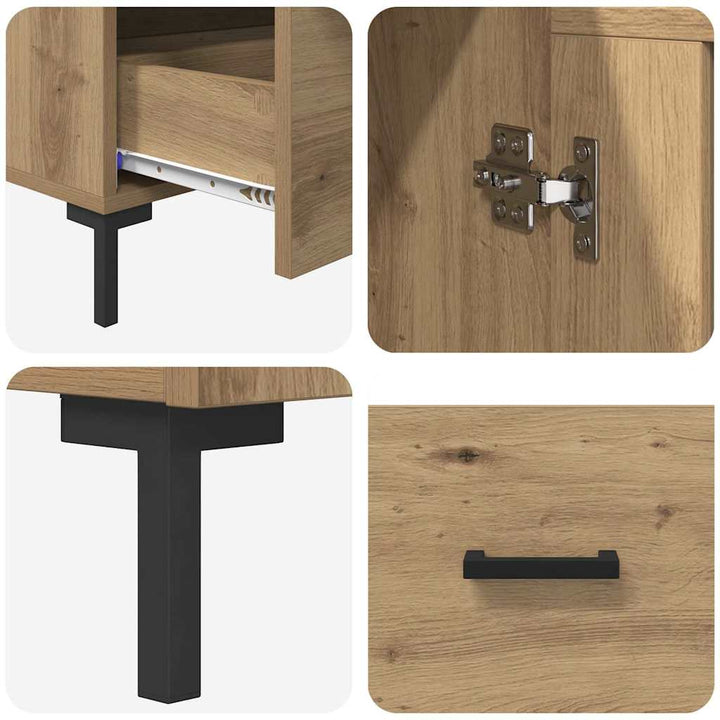 Highboard Artisan Egetræ 69,5 x 31 x 115 cm Konstrueret træ