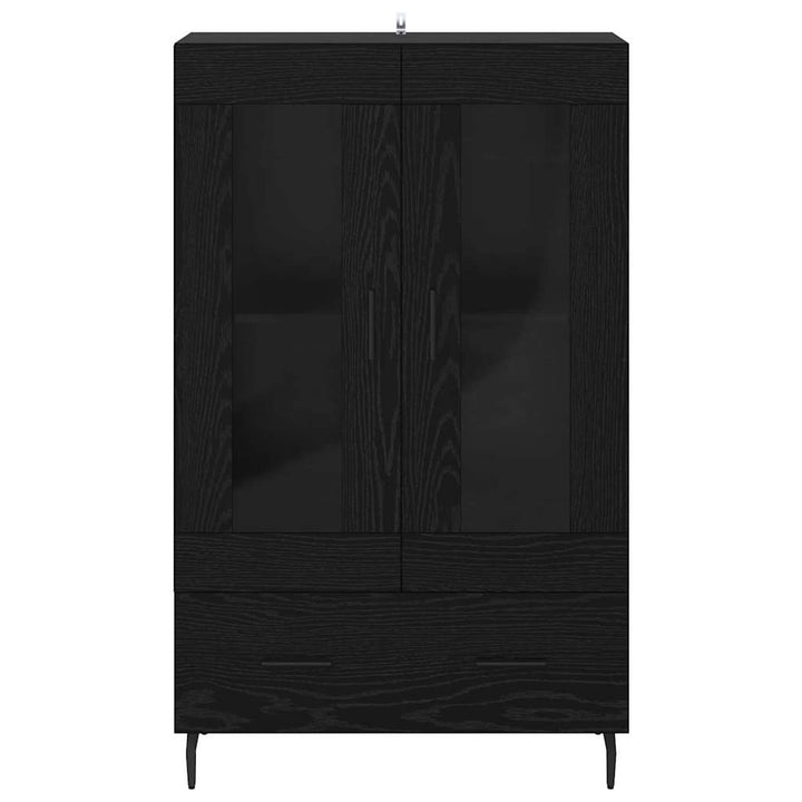 Highboard med skuffe Sort eg 69,5 x 31 x 115 cm Konstrueret træ