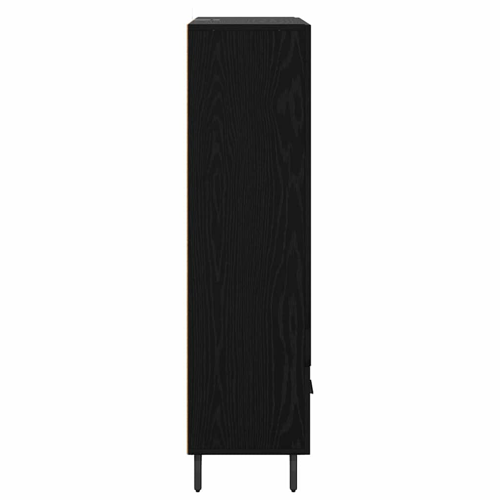 Highboard med skuffe Sort eg 69,5 x 31 x 115 cm Konstrueret træ