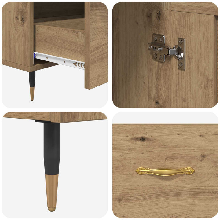 Highboard Artisan Egetræ 69,5 x 31 x 115 cm Konstrueret træ