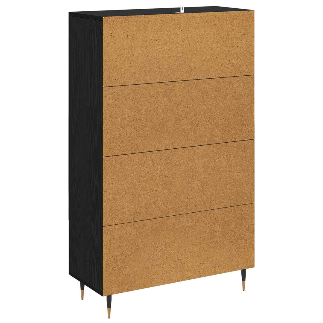 Highboard med skuffe Sort eg 69,5 x 31 x 115 cm Konstrueret træ