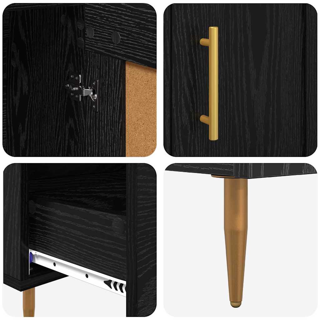 Highboard Sort eg 69,5 x 31 x 115 cm Konstrueret træ