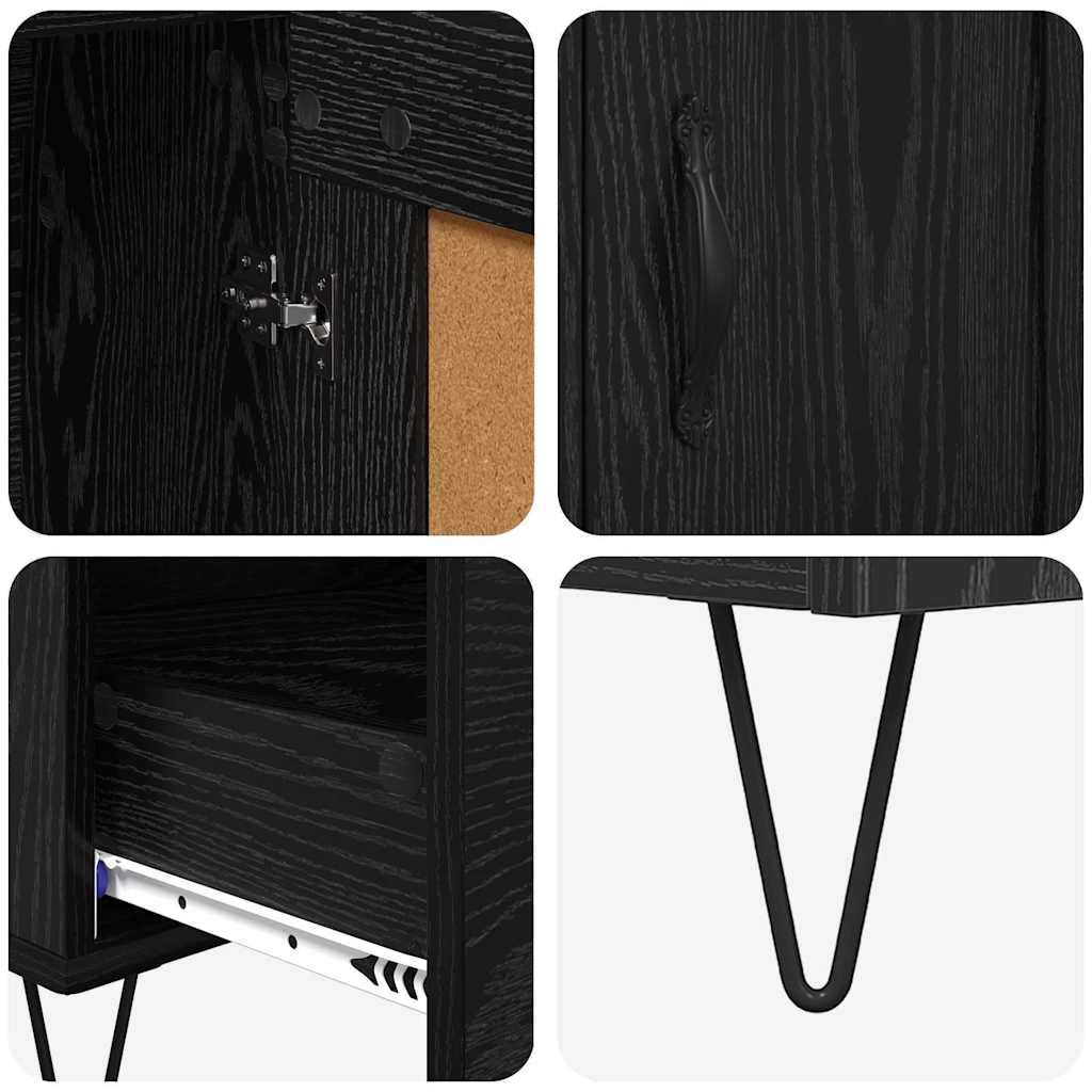 Highboard Sort eg 69,5 x 31 x 115 cm Konstrueret træ