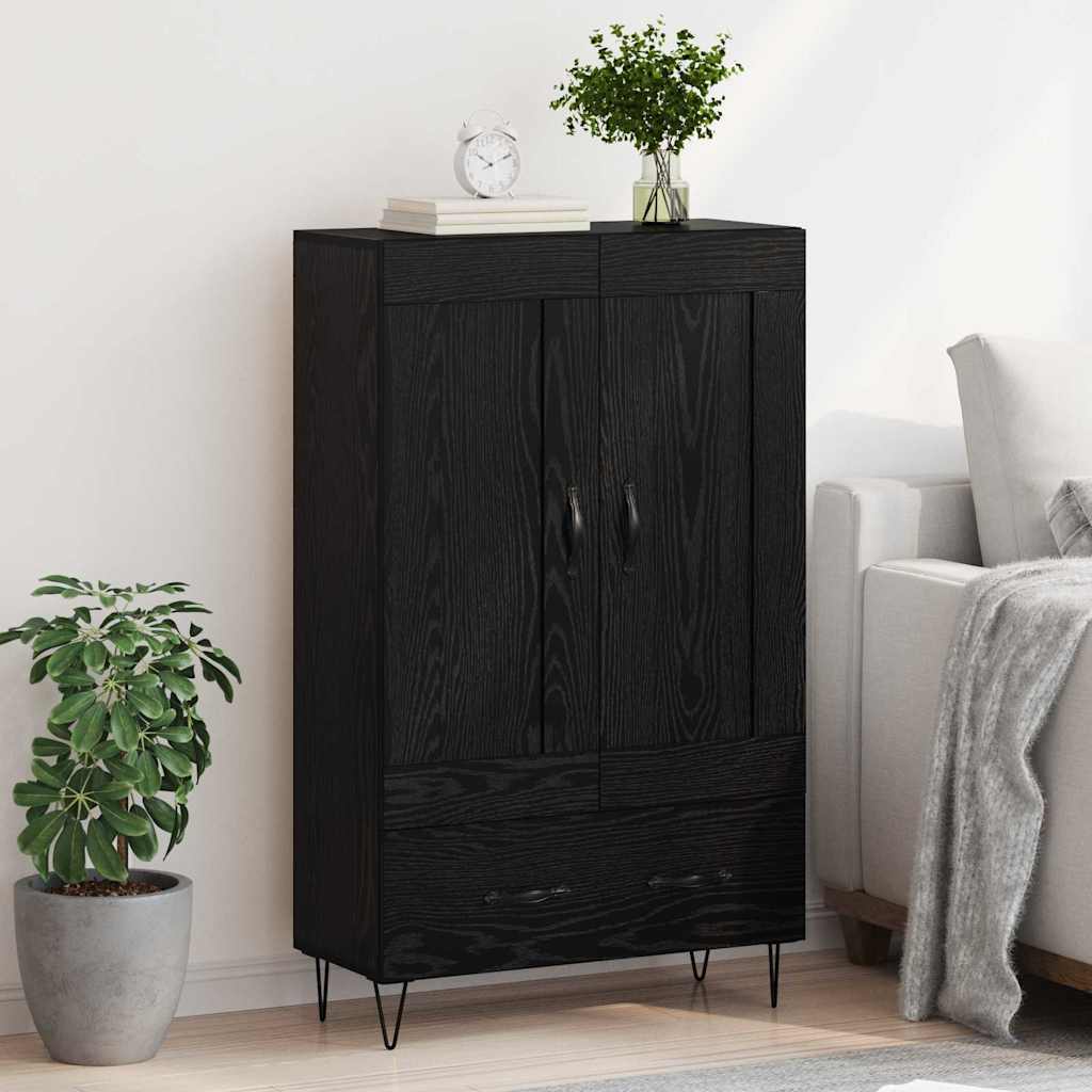 Highboard Sort eg 69,5 x 31 x 115 cm Konstrueret træ