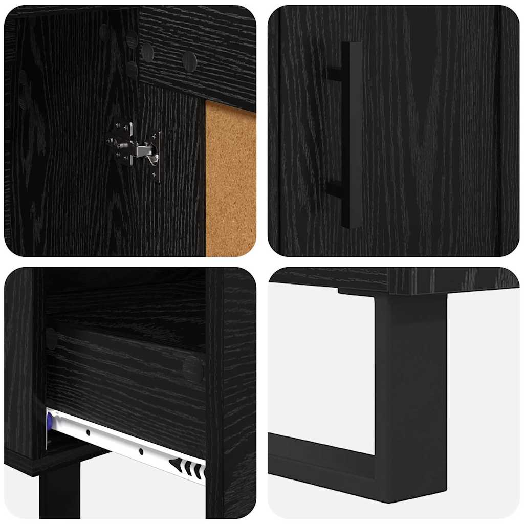 Highboard Sort eg 69,5 x 31 x 115 cm Konstrueret træ