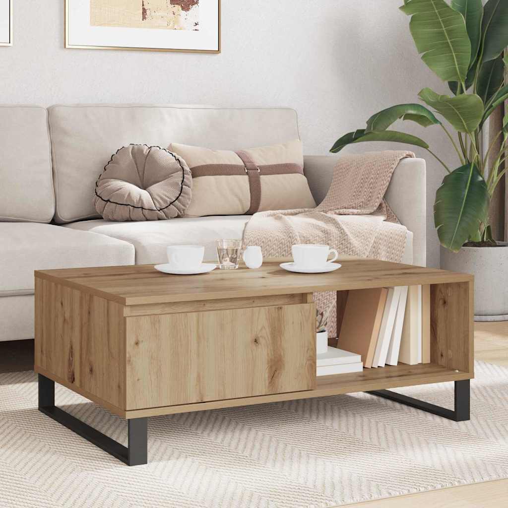Sofabord Artisan Egetræ 90 x 60 x 35 cm Konstrueret træ