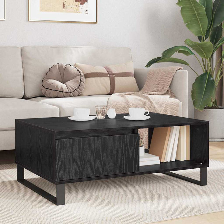 Sofabord Sort eg 90 x 60 x 35 cm Konstrueret træ