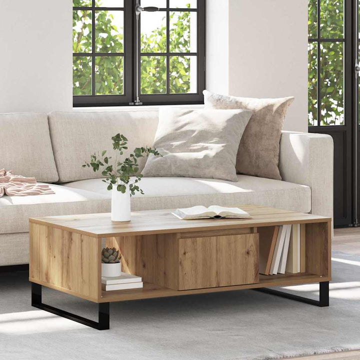 Sofabord Artisan Egetræ 104 x 60 x 35 cm Konstrueret træ