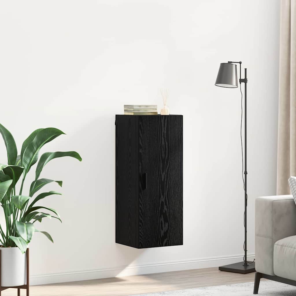 Vægskab Sort eg 34,5 x 34 x 90 cm Konstrueret træ