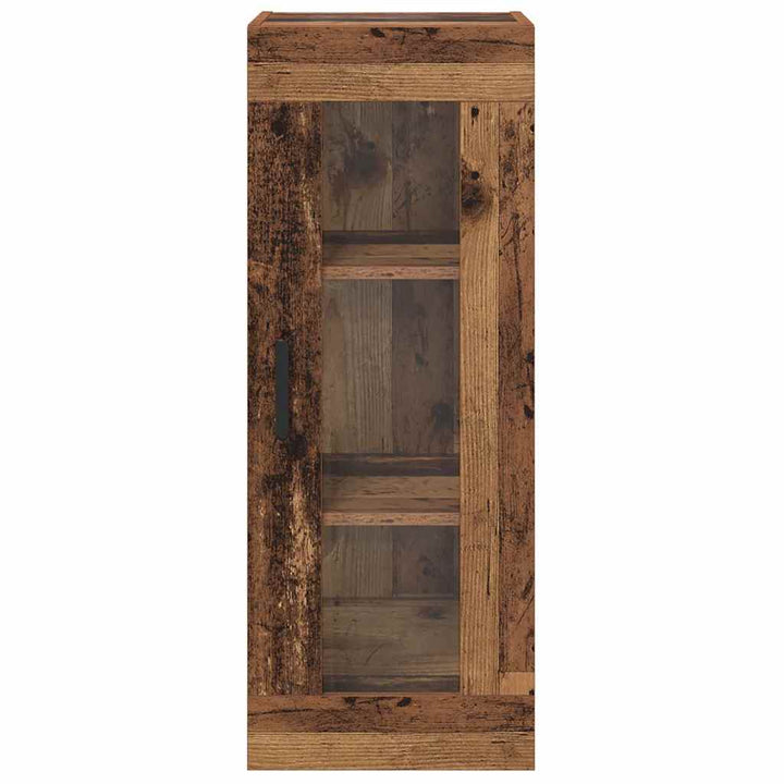 Vægskab Gammelt træ 34,5 x 34 x 90 cm Ingeniørtræ og glas
