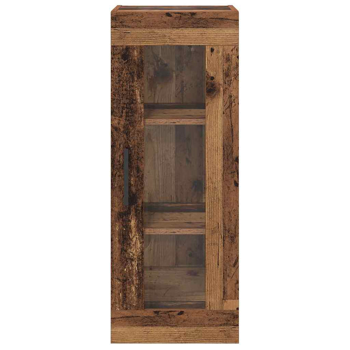 Vægskab Gammelt træ 34,5 x 34 x 90 cm Ingeniørtræ og glas
