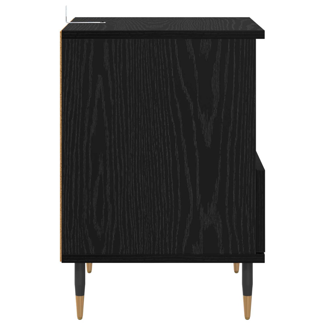 Natskab med skuffe Sort eg 40 x 35 x 50 cm Konstrueret træ