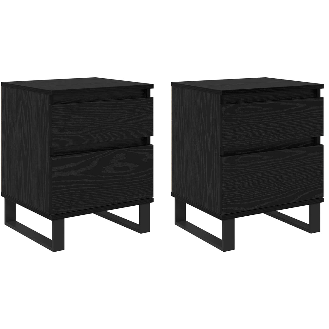 Natskab 2 pcs Sort eg 40 x 35 x 50 cm Konstrueret træ