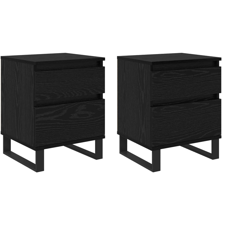 Natskab 2 pcs Sort eg 40 x 35 x 50 cm Konstrueret træ