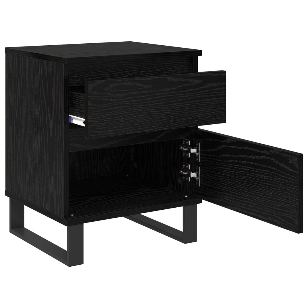 Natskab 2 pcs Sort eg 40 x 35 x 50 cm Konstrueret træ