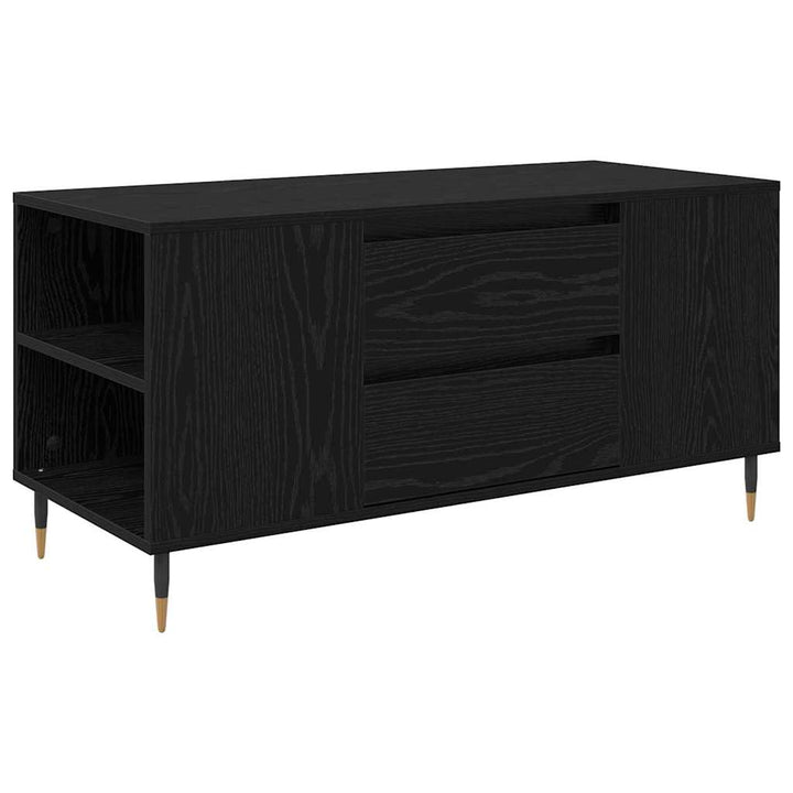 Sofabord med skuffe Sort eg 102 x 44,5 x 50 cm Konstrueret træ