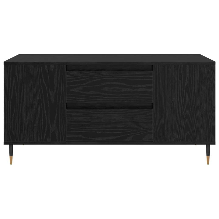 Sofabord med skuffe Sort eg 102 x 44,5 x 50 cm Konstrueret træ
