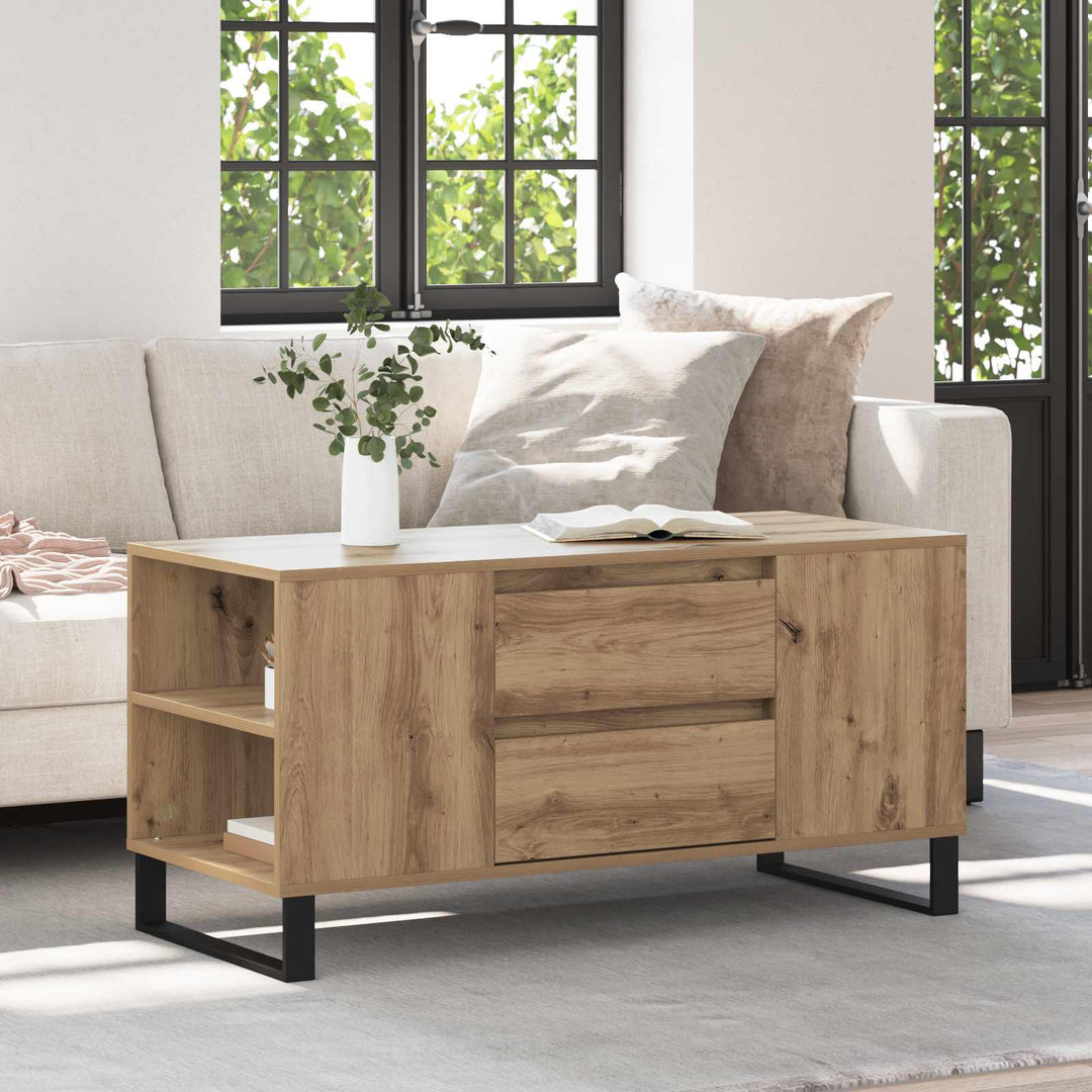 Sofabord Artisan Egetræ 102 x 44,5 x 50 cm Konstrueret træ