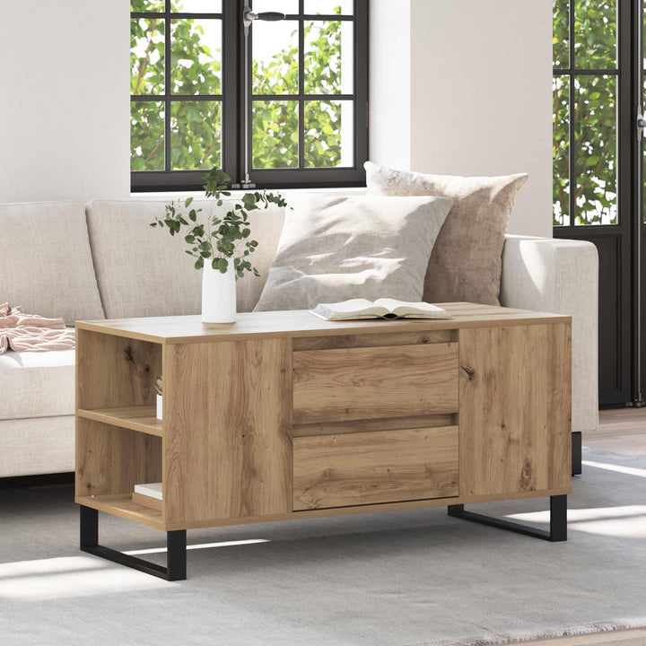 Sofabord Artisan Egetræ 102 x 44,5 x 50 cm Konstrueret træ