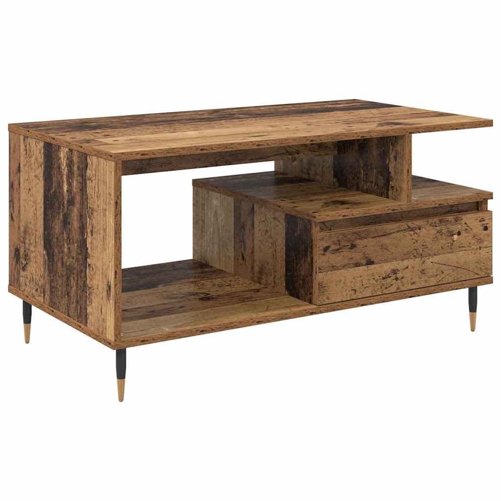 Sofabord med skuffe Gammelt træ 90 x 49 x 45 cm Konstrueret træ