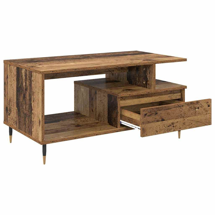 Sofabord med skuffe Gammelt træ 90 x 49 x 45 cm Konstrueret træ