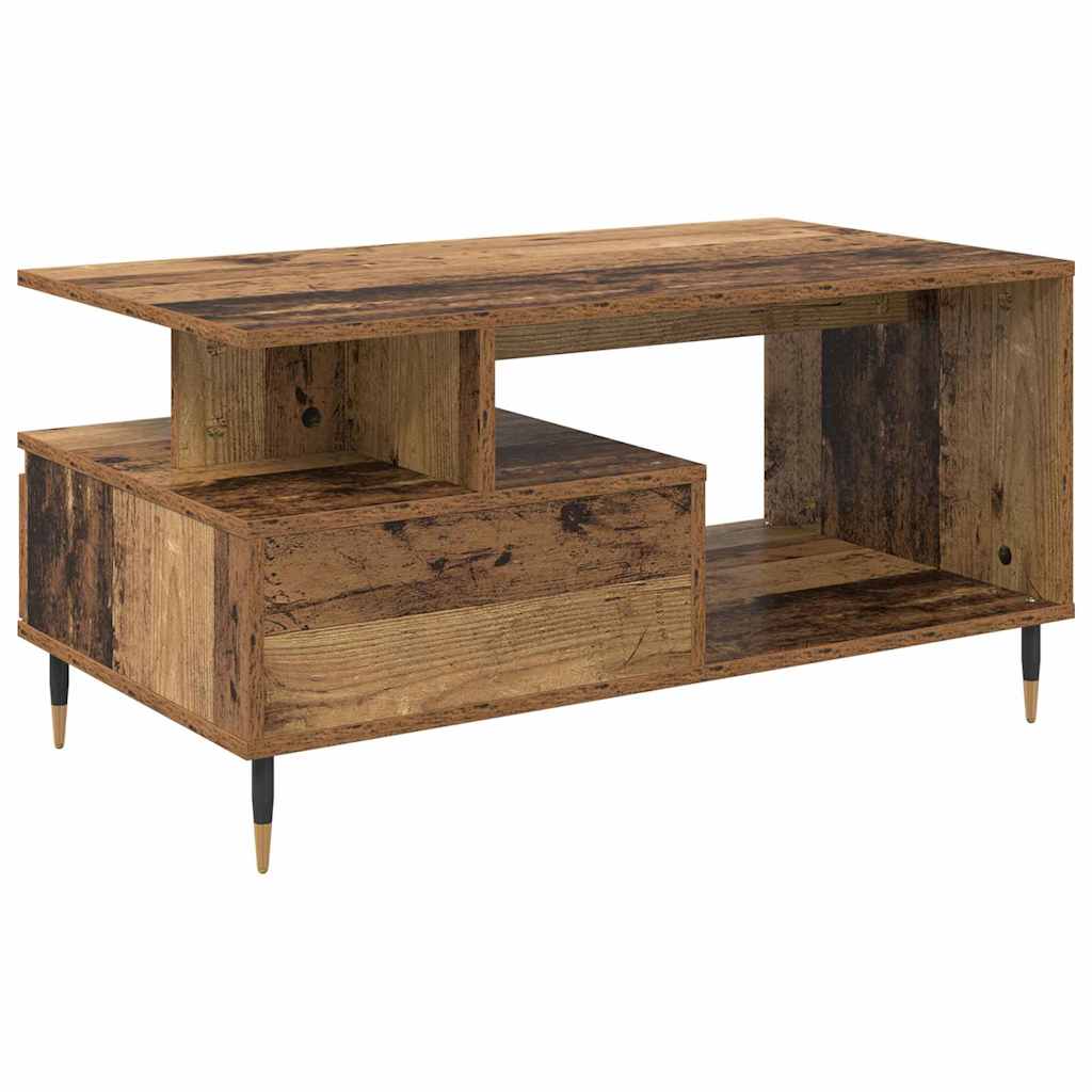Sofabord med skuffe Gammelt træ 90 x 49 x 45 cm Konstrueret træ