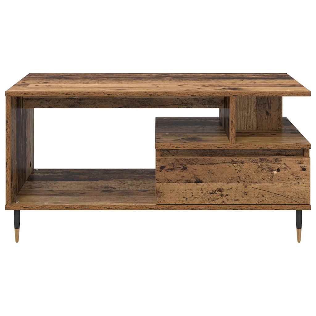 Sofabord med skuffe Gammelt træ 90 x 49 x 45 cm Konstrueret træ