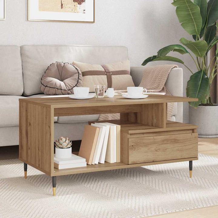 Sofabord Artisan Egetræ 90 x 49 x 45 cm Konstrueret træ