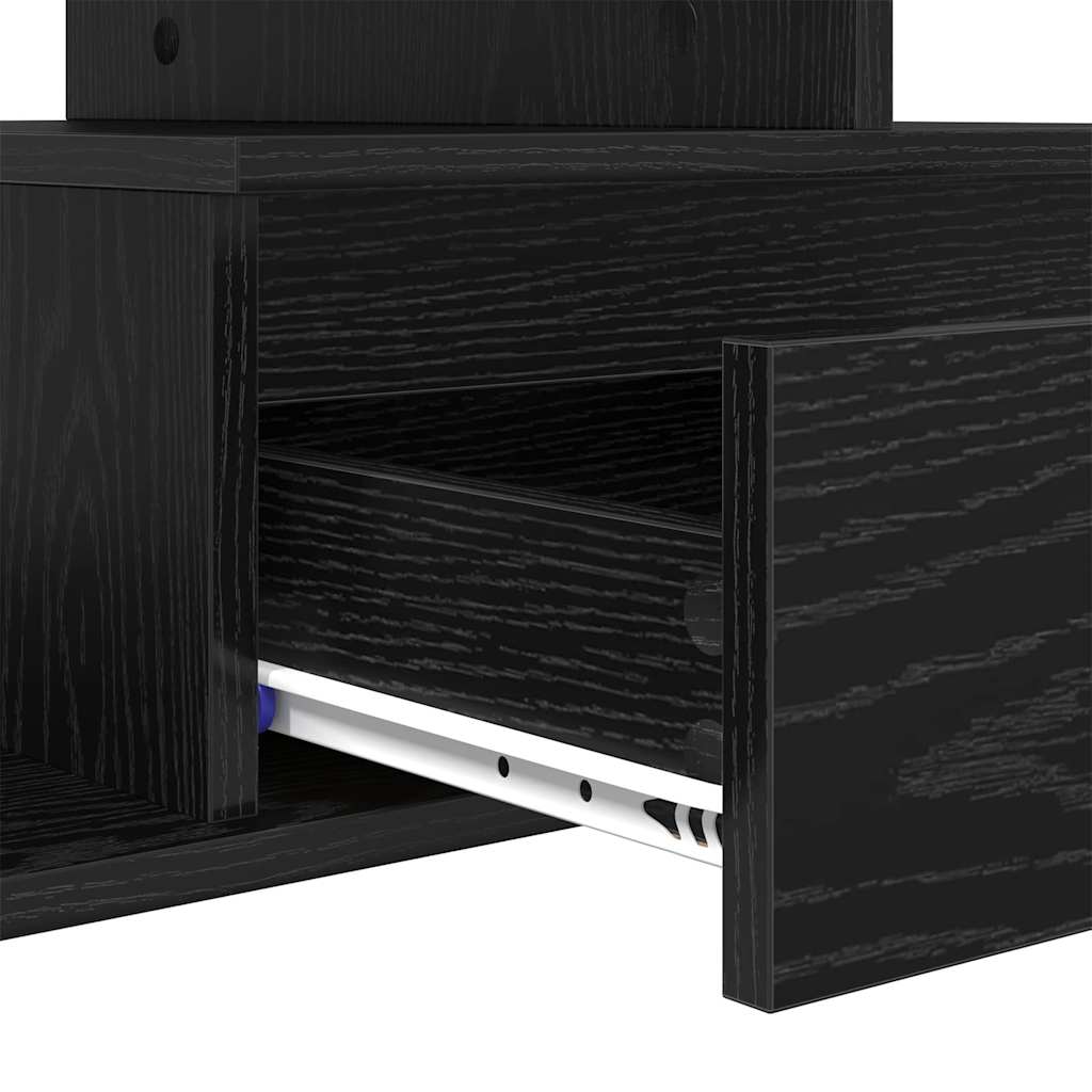 Sofabord med skuffe Sort eg 90 x 49 x 45 cm Konstrueret træ