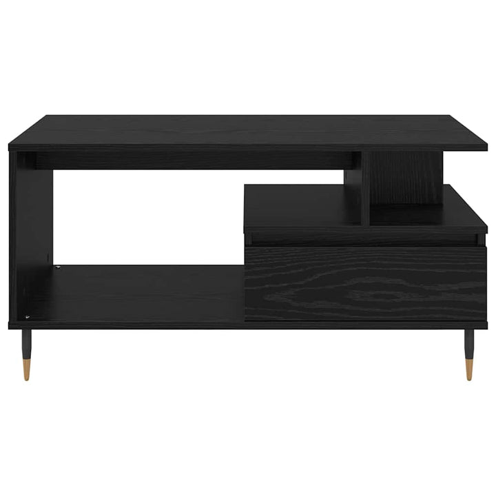 Sofabord med skuffe Sort eg 90 x 49 x 45 cm Konstrueret træ