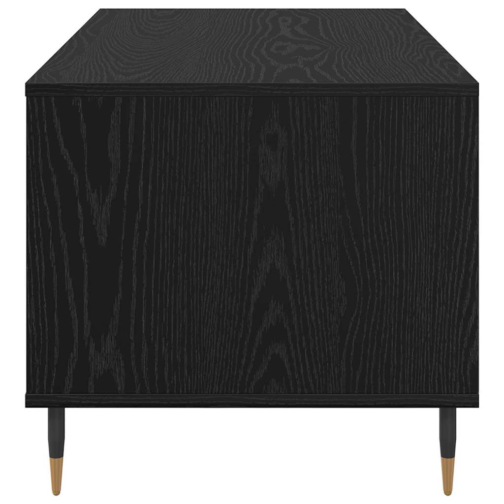 Sofabord med skuffe Sort eg 90 x 49 x 45 cm Konstrueret træ