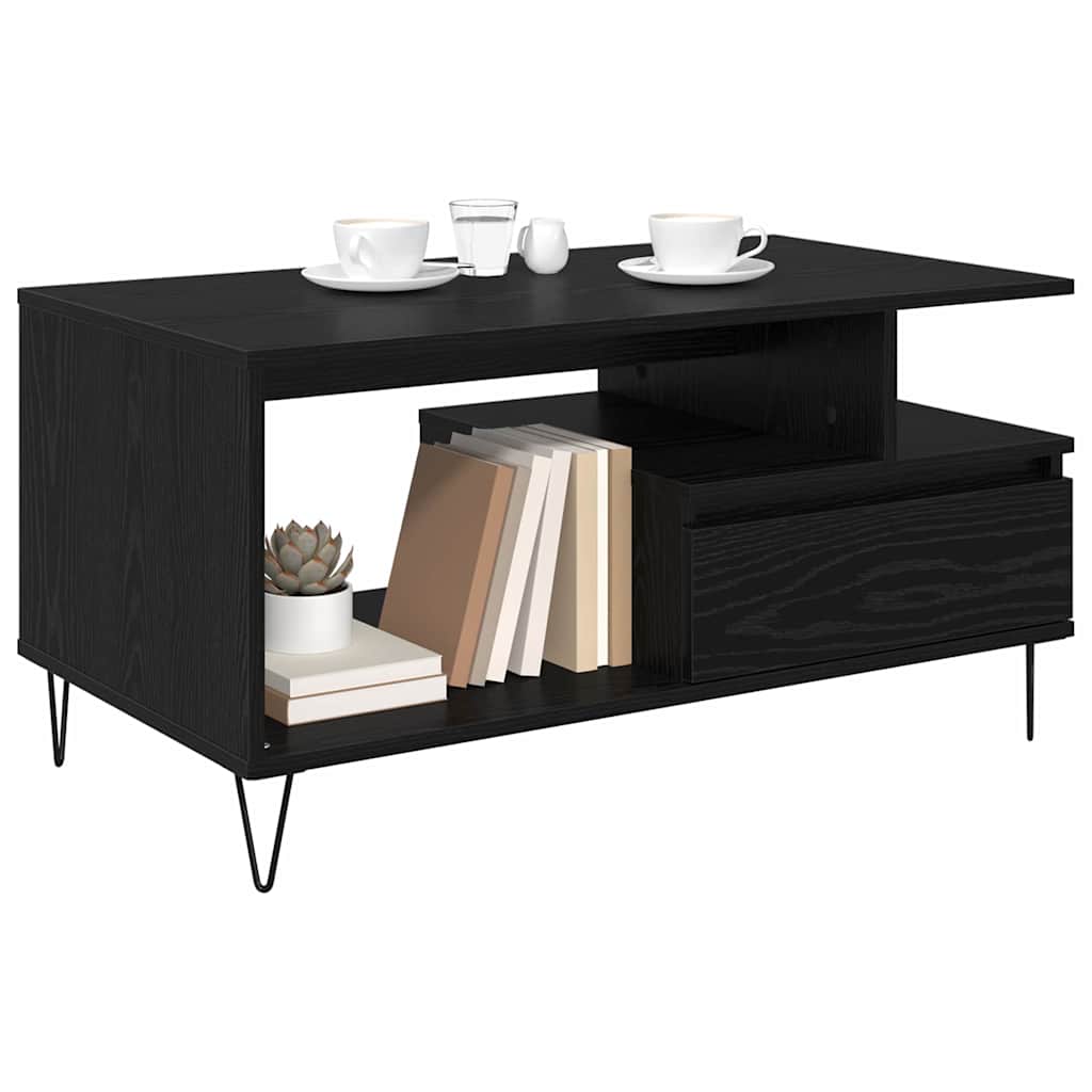 Sofabord Sort eg 90 x 49 x 45 cm Konstrueret træ