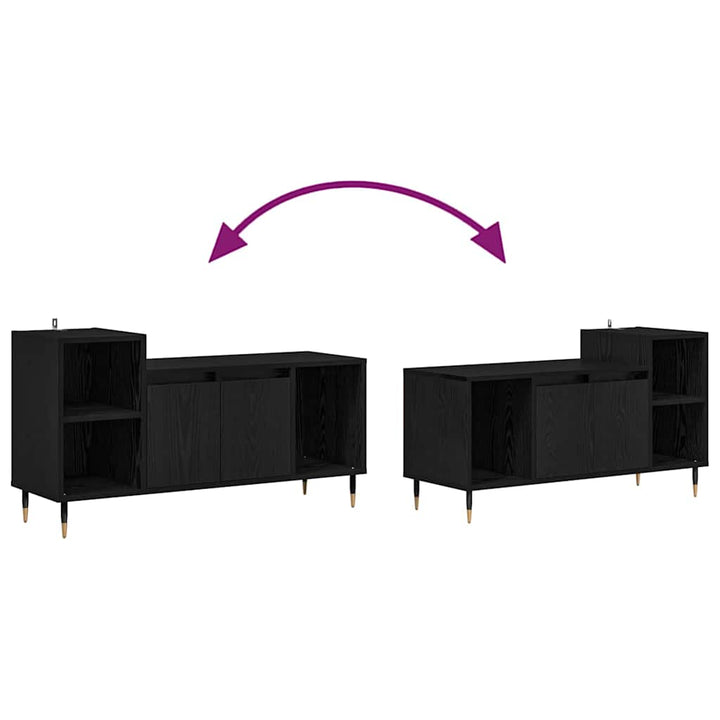 TV-skab Sort eg 100 x 35 x 55 cm Konstrueret træ