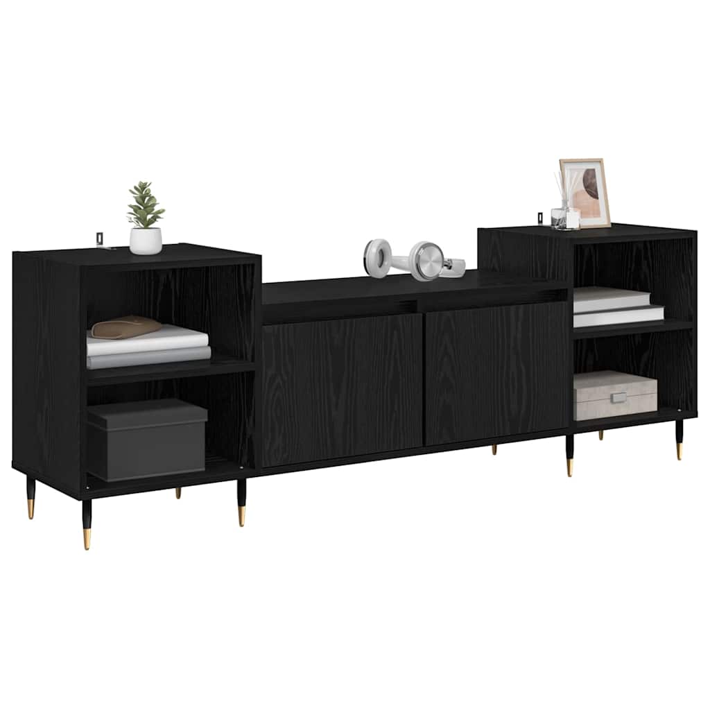 TV-skab 160 x 35 x 55 cm Sort eg Konstrueret træ