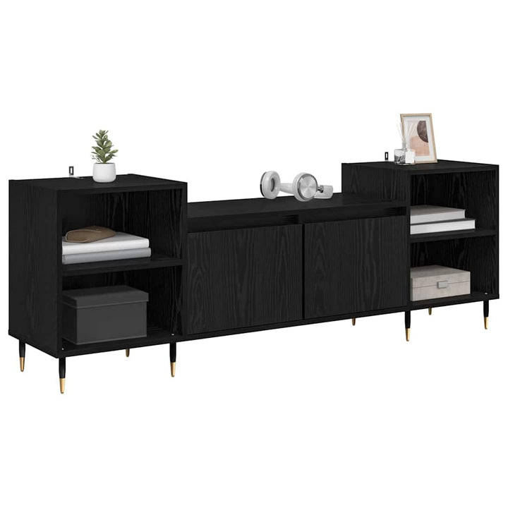 TV-skab 160 x 35 x 55 cm Sort eg Konstrueret træ