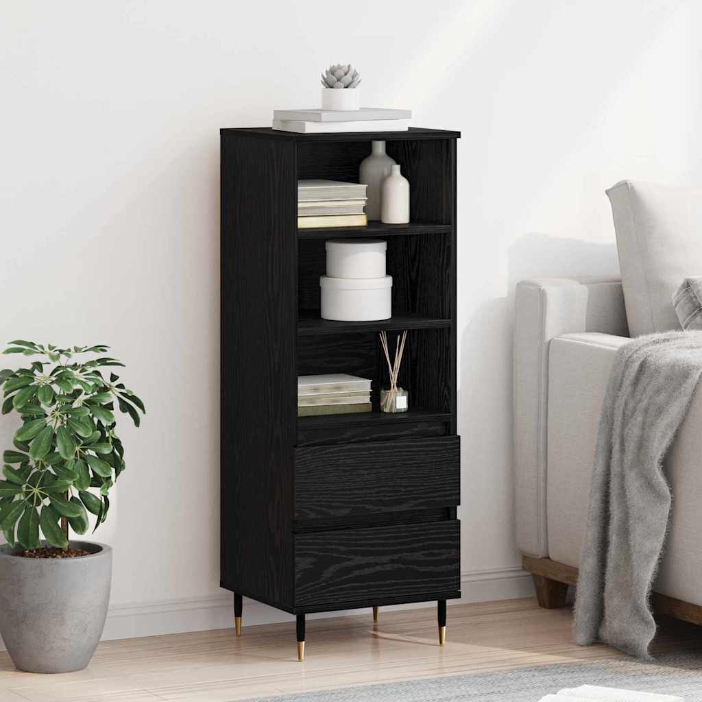Highboard Sort eg 40 x 36 x 110 cm Konstrueret træ