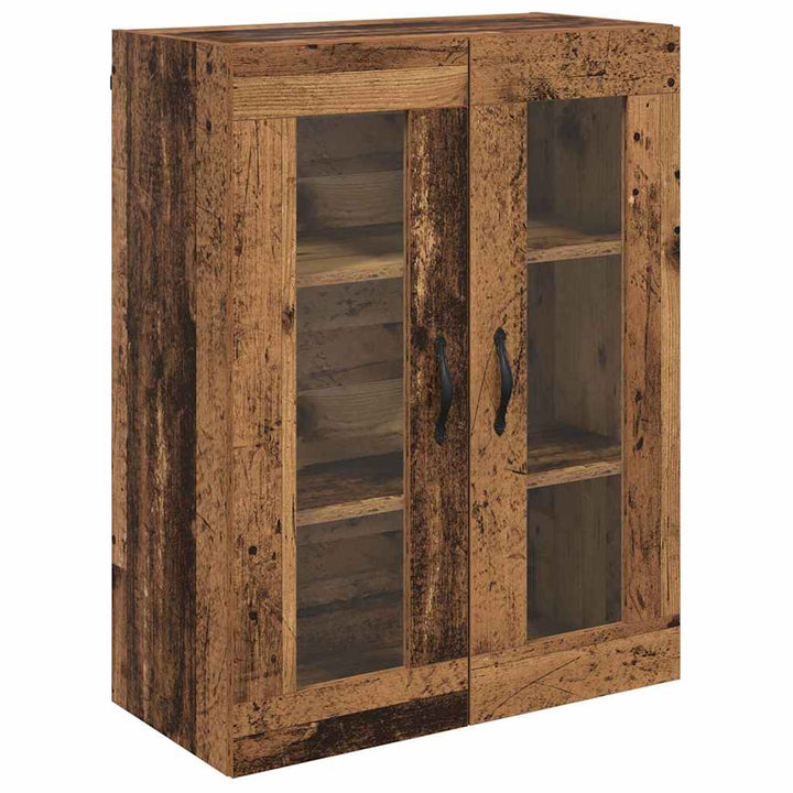 Vægskab Gammelt træ 69,5 x 34 x 90 cm Ingeniørtræ og glas
