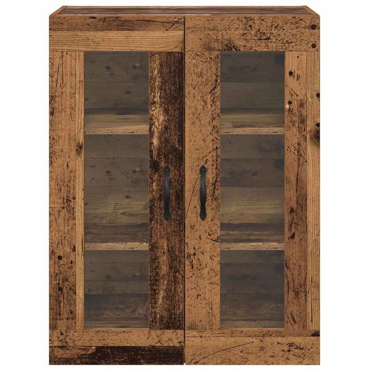 Vægskab Gammelt træ 69,5 x 34 x 90 cm Ingeniørtræ og glas