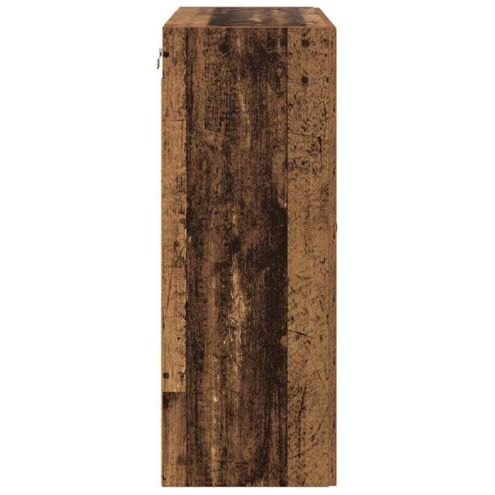 Vægskab Gammelt træ 69,5 x 34 x 90 cm Ingeniørtræ og glas