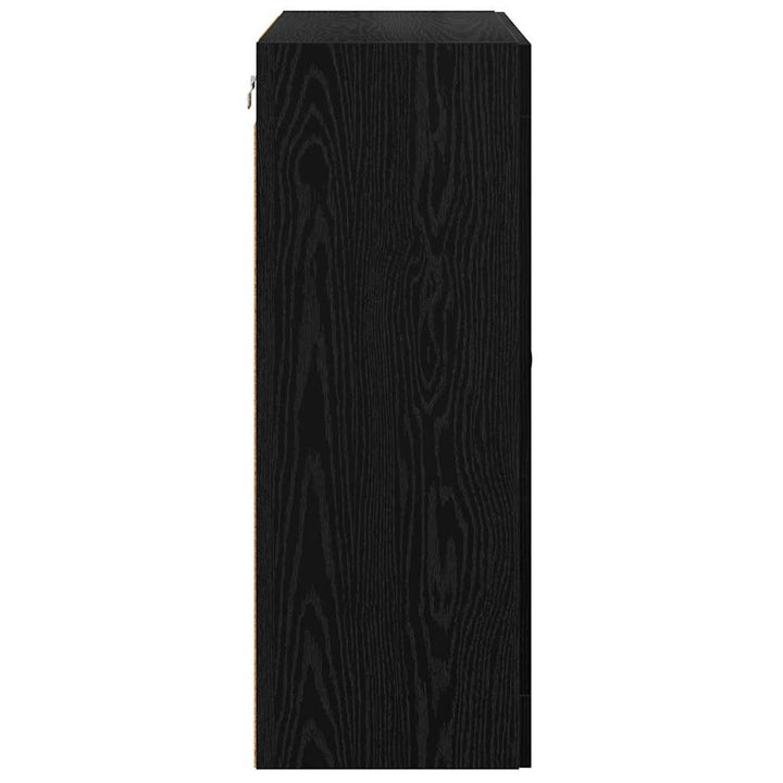 Vægskab Sort eg 69,5 x 34 x 90 cm Ingeniørtræ og glas