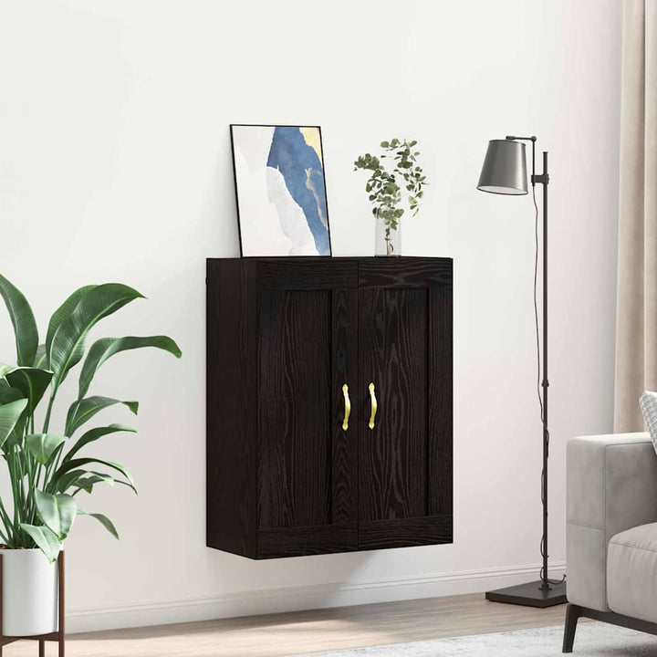 Vægskab Sort eg 69,5 x 34 x 90 cm Konstrueret træ