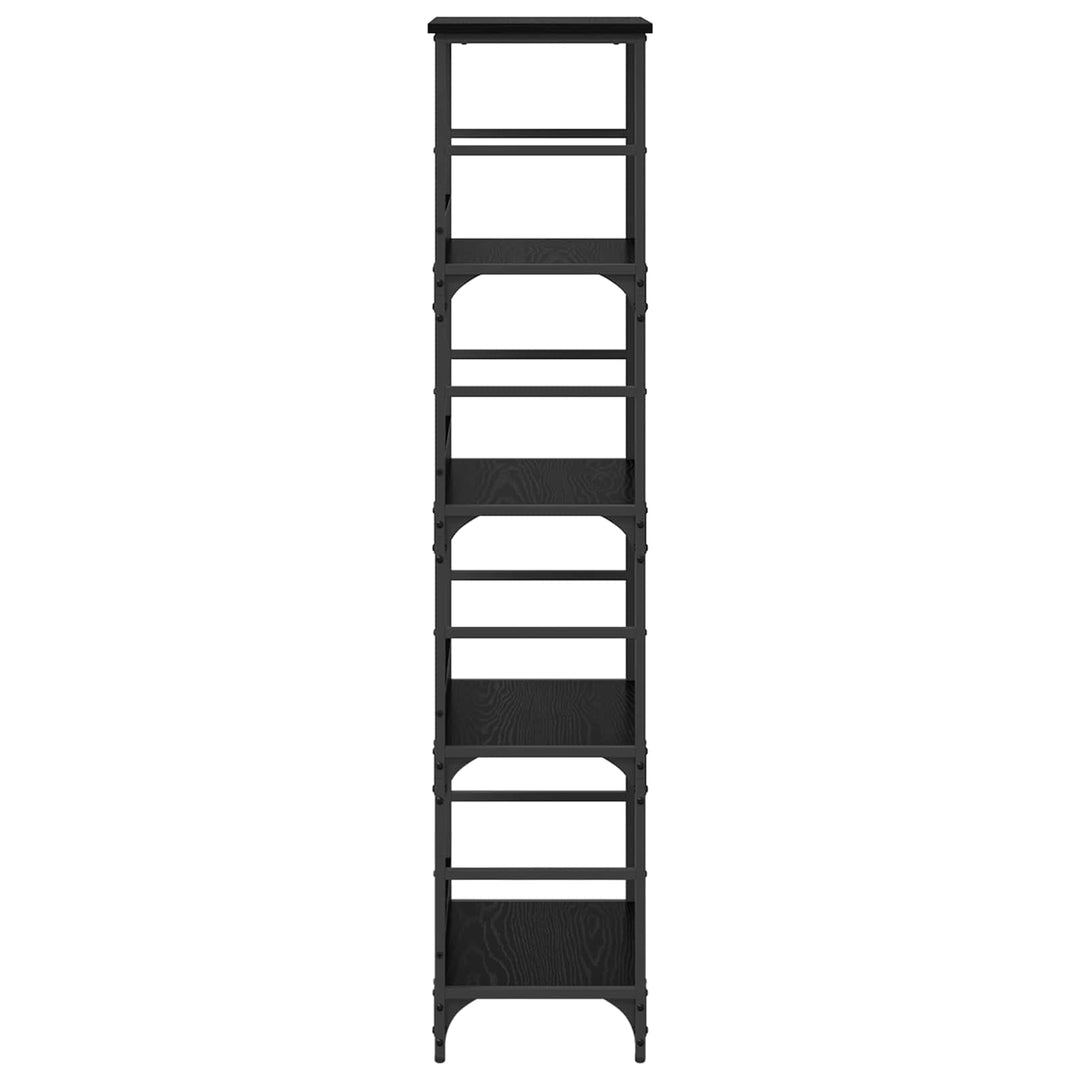 Bogreol 4 niveauer 50 x 33 x 153 cm Konstrueret træ Sort eg